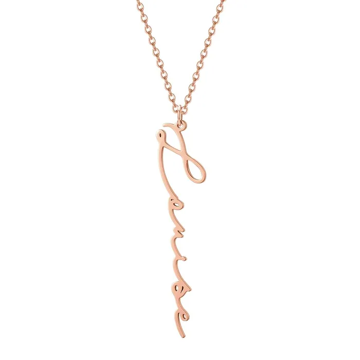 Necklaces Novalico Vertical Elegant Signature Name Necklace