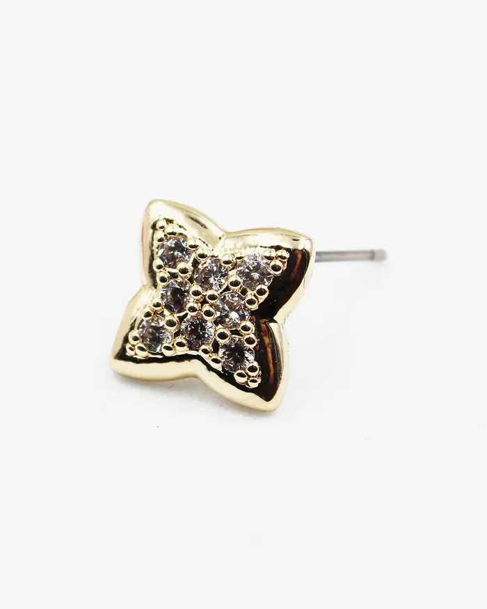 Pave Stone Floral Shape Stud Earrings 01252024 Earrings Pave Stone Floral Shape Stud Earrings 01252024 Earrings
