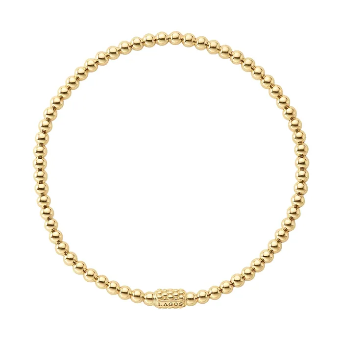 PreStyled Sets Lagos Caviar Gold 18K Gold Bead Bracelet 3mm PreStyled Sets Lagos Caviar Gold 18K Gold Bead Bracelet 3mm