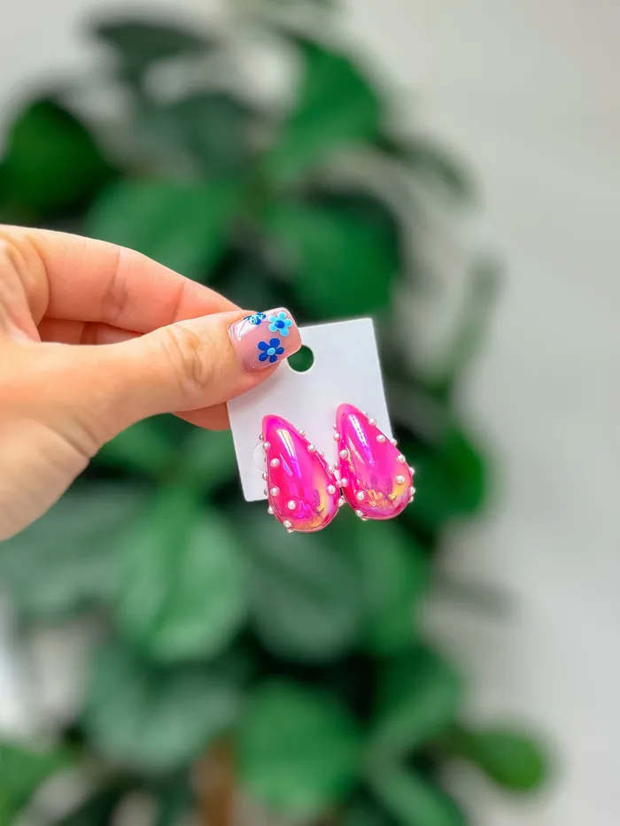 Prep Obsessed ESS Earrings Pearl Bubble Drop Earrings Pearlescent Pink