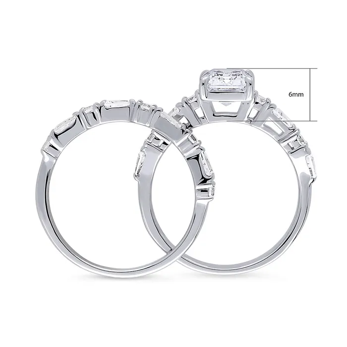 Rings BERRICLE Art Deco Solitaire 17ct CZ Ring Set in Sterling Silver