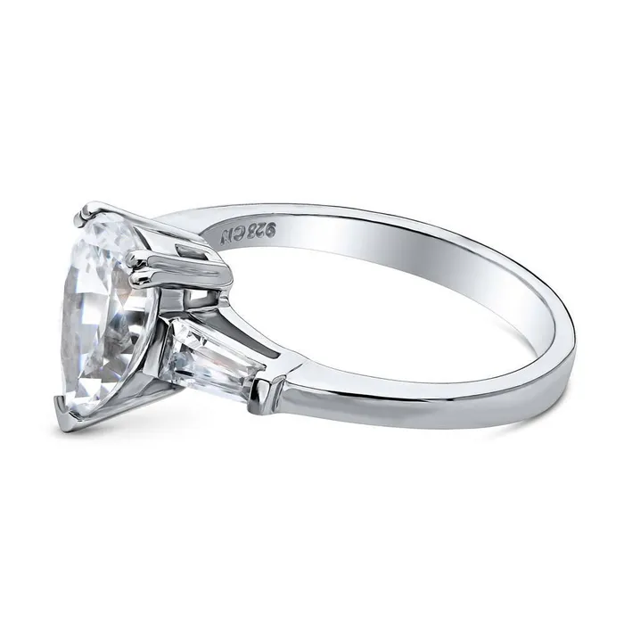 Rings BERRICLE Solitaire 18ct Pear CZ Ring in Sterling Silver