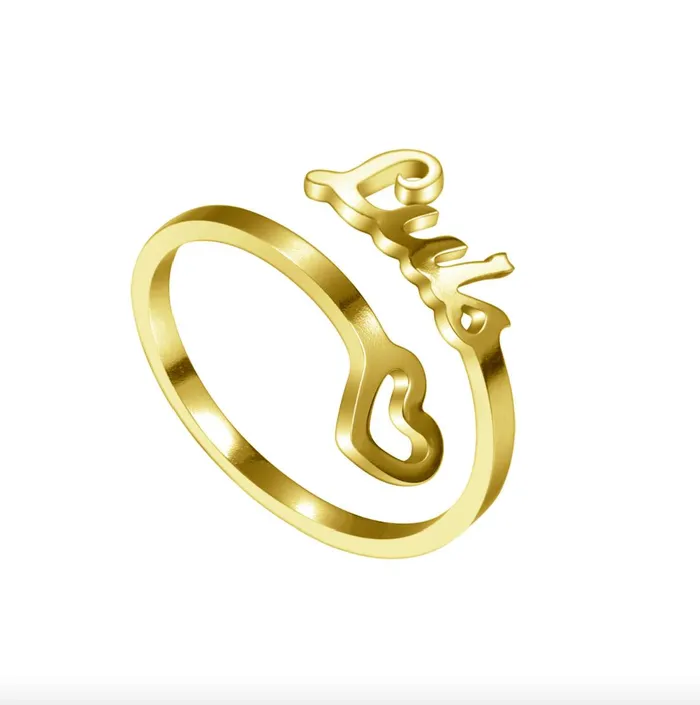 Rings Novalico Hollow Heart Name Ring