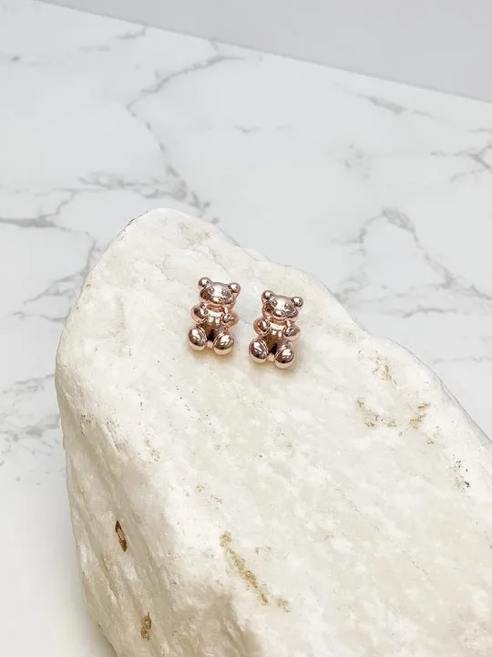 Rose Gold Gummy Bear Stud Earrings Prep Obsessed LM Earrings