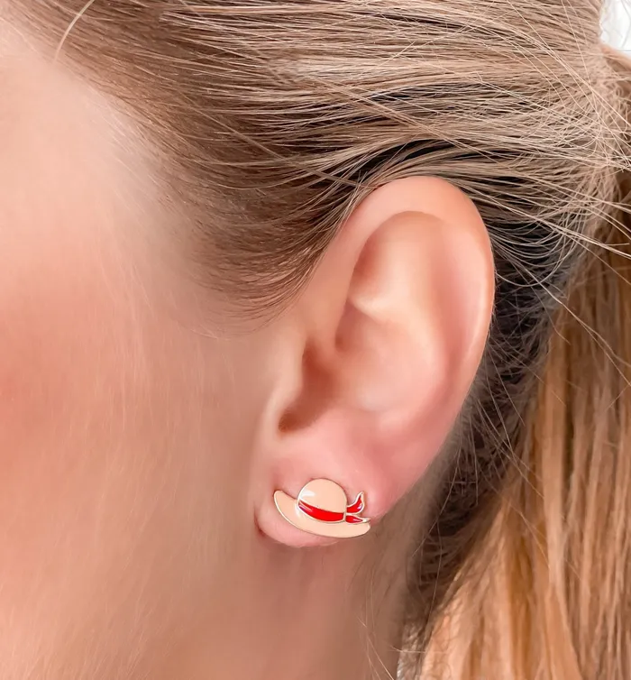 Sun Hat Signature Enamel Stud Earrings Prep Obsessed LM Earrings