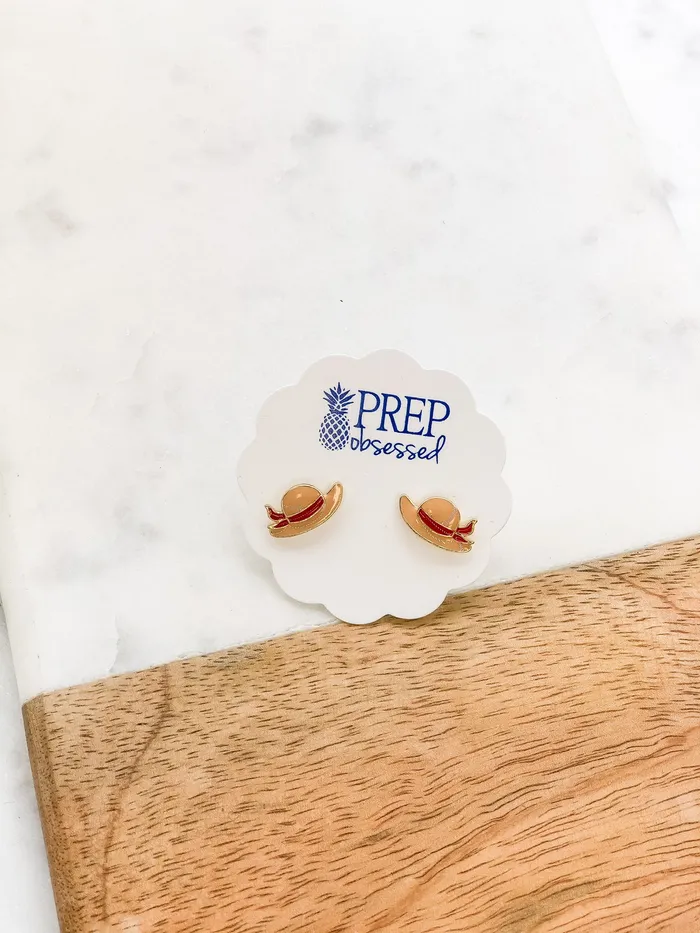 Sun Hat Signature Enamel Stud Earrings Prep Obsessed LM Earrings Sun Hat Signature Enamel Stud Earrings Prep Obsessed LM Earrings