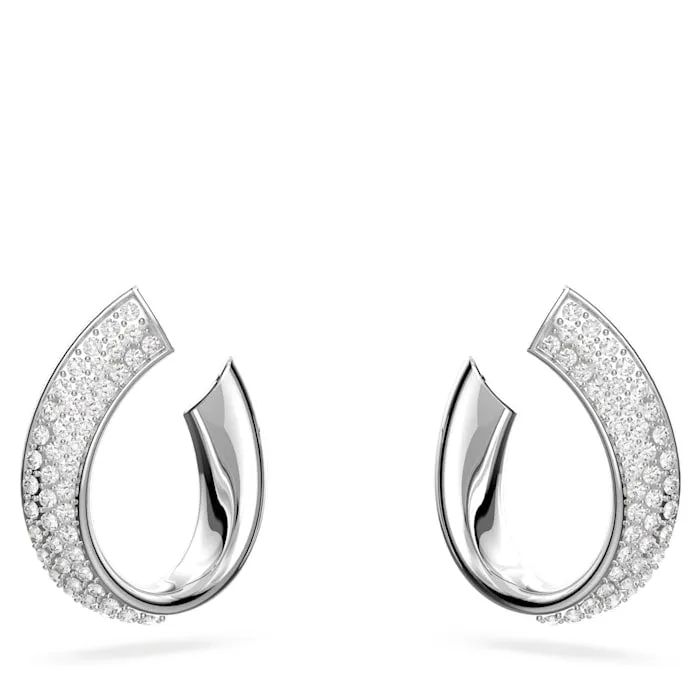 Swarovski Earrings Swarovski Exist Hoop Earrings Small White Rhodium plated