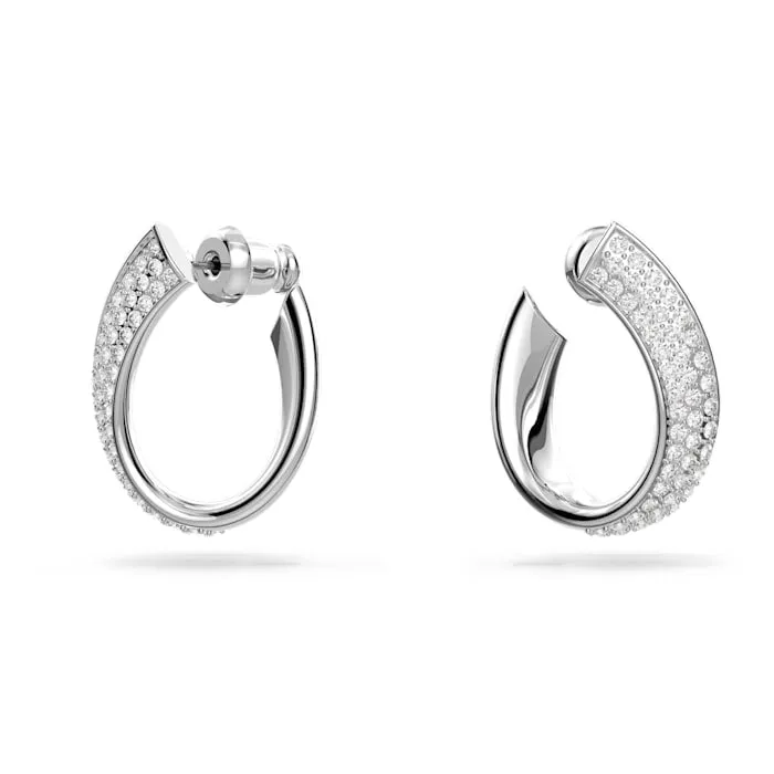 Swarovski Earrings Swarovski Exist Hoop Earrings Small White Rhodium plated Swarovski Earrings Swarovski Exist Hoop Earrings Small White Rhodium plated
