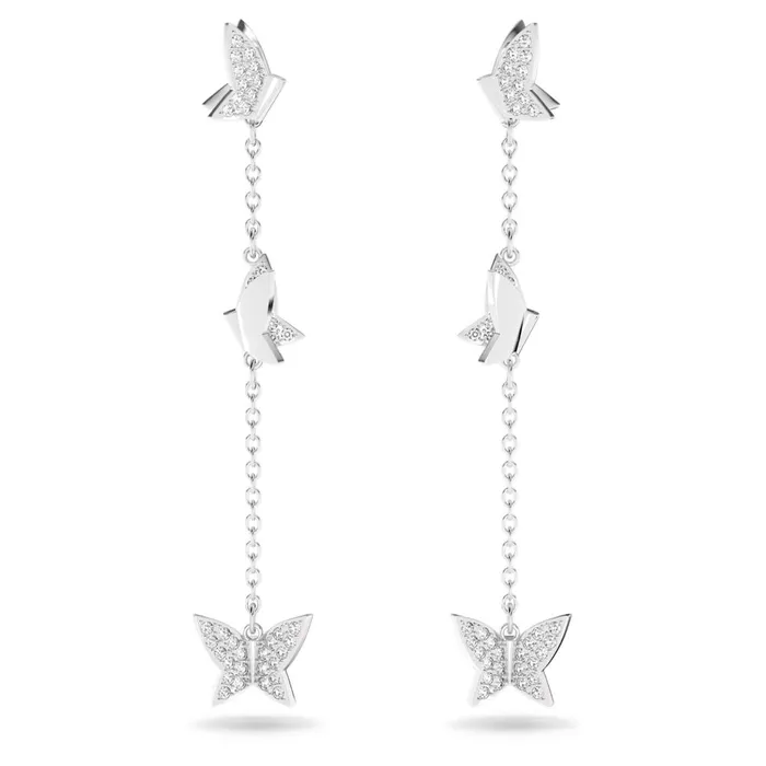 Swarovski Earrings Swarovski Lilia drop earrings Butterfly Long White Rhodium plated Swarovski Earrings Swarovski Lilia drop earrings Butterfly Long White Rhodium plated