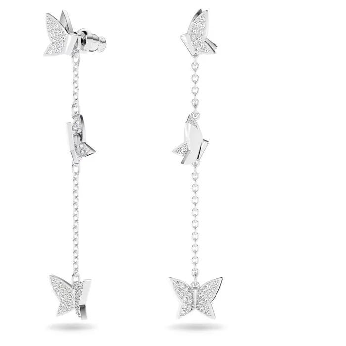 Swarovski Earrings Swarovski Lilia drop earrings Butterfly Long White Rhodium plated Swarovski Earrings Swarovski Lilia drop earrings Butterfly Long White Rhodium plated