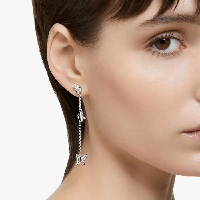Swarovski Earrings Swarovski Lilia drop earrings Butterfly Long White Rhodium plated Swarovski Earrings Swarovski Lilia drop earrings Butterfly Long White Rhodium plated