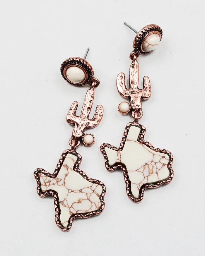 Texas Map Stone Earrings 02142023 Earrings Texas Map Stone Earrings 02142023 Earrings