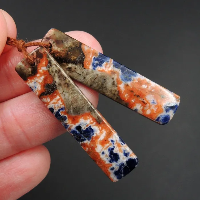 African Orange Sodalite Rectangle Cabochon Cab Pair Drilled Matched Earrings Bead Pair Natural Stone E2593 Intrinsic Trading Earrings African Orange Sodalite Rectangle Cabochon Cab Pair Drilled Matched Earrings Bead Pair Natural Stone E2593 Intrinsic Trading Earrings