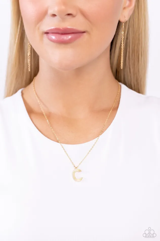 All Eyes On U Jewelry Paparazzi Accessories Leave Your Initials Gold C Paparazzi Gold Necklace Necklaces