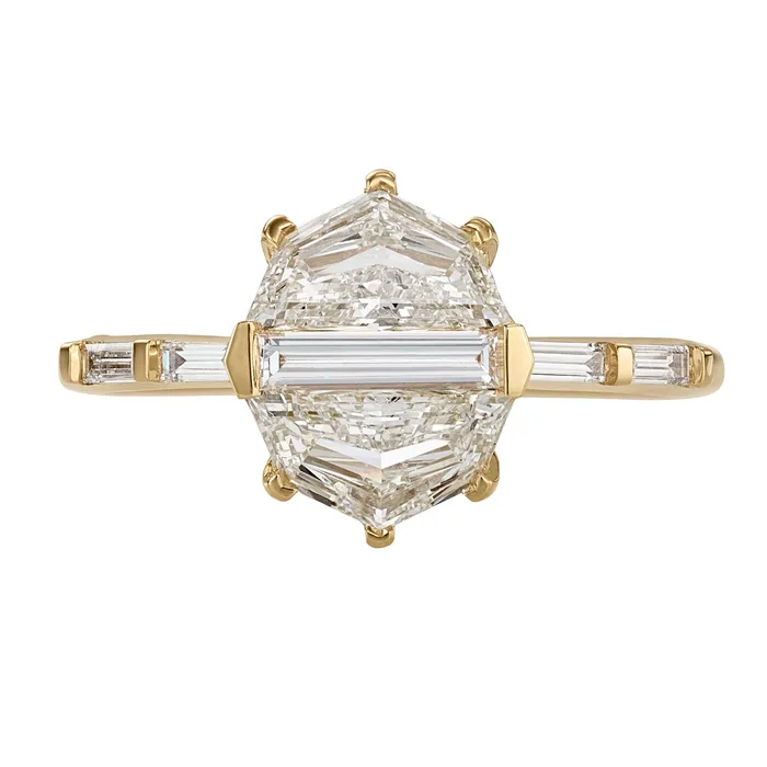 ARTEMER Rings Orbit Cadillac Baguette Diamond Engagement Ring