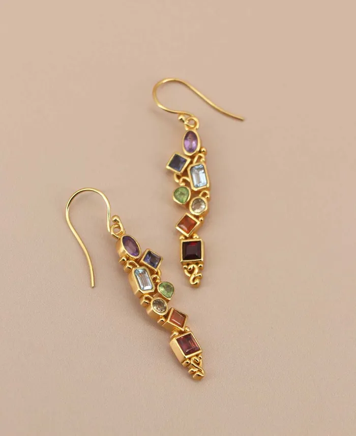Buddha Groove Jewelry Earrings Mixed Geometry Chakra Rainbow Gold Plated Earrings Buddha Groove Jewelry Earrings Mixed Geometry Chakra Rainbow Gold Plated Earrings