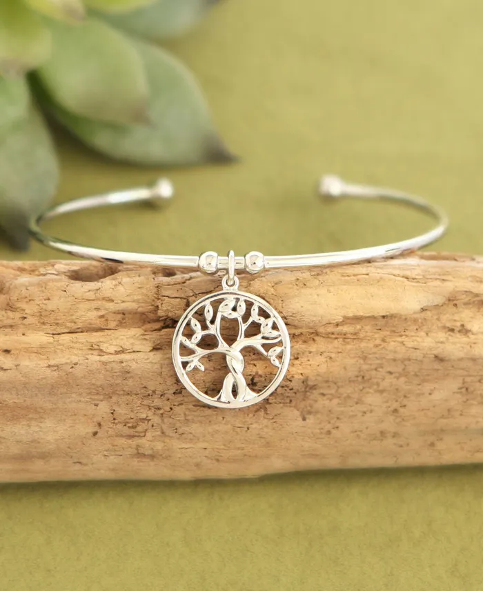 Buddha Groove Sterling Silver Premium Tree of Life Charm Bracelet Bracelets