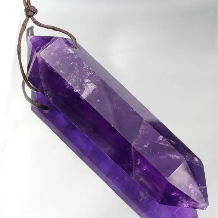 Drilled Natural Amethyst Pendant Double Terminated Point Rich Dark Purple High Quality Natural Crystal Pendant Bead Side Drilled Pendant Intrinsic Trading Necklaces
