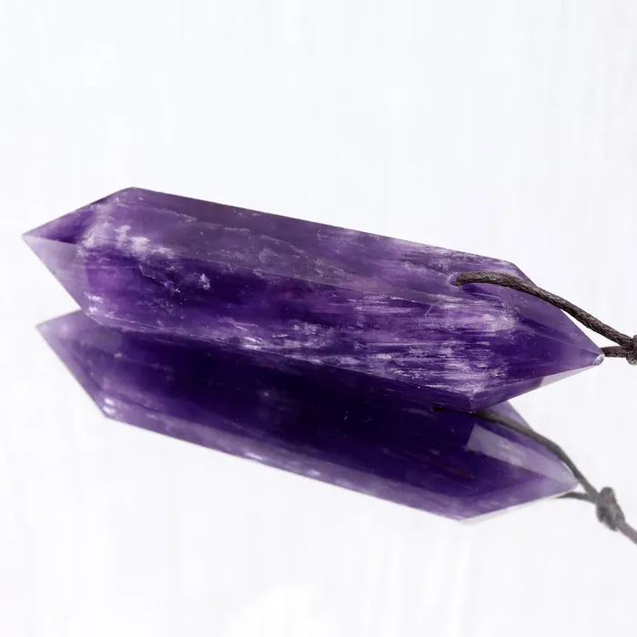 Drilled Natural Amethyst Pendant Double Terminated Point Rich Dark Purple High Quality Natural Crystal Pendant Bead Side Drilled Pendant Intrinsic Trading Necklaces