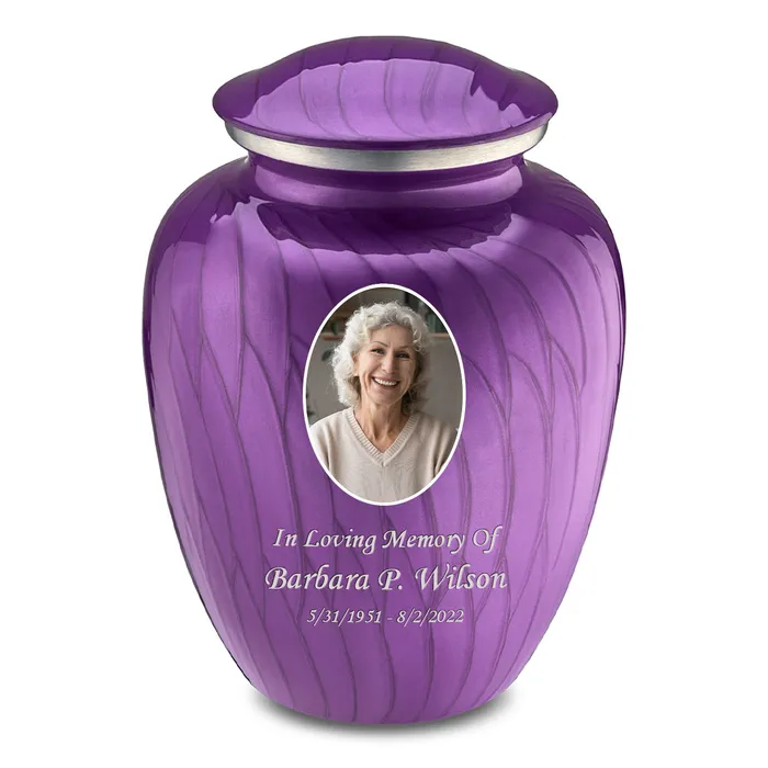 Earrings Adult Embrace Pearl Purple Portrait Cremation Urn GetUrns