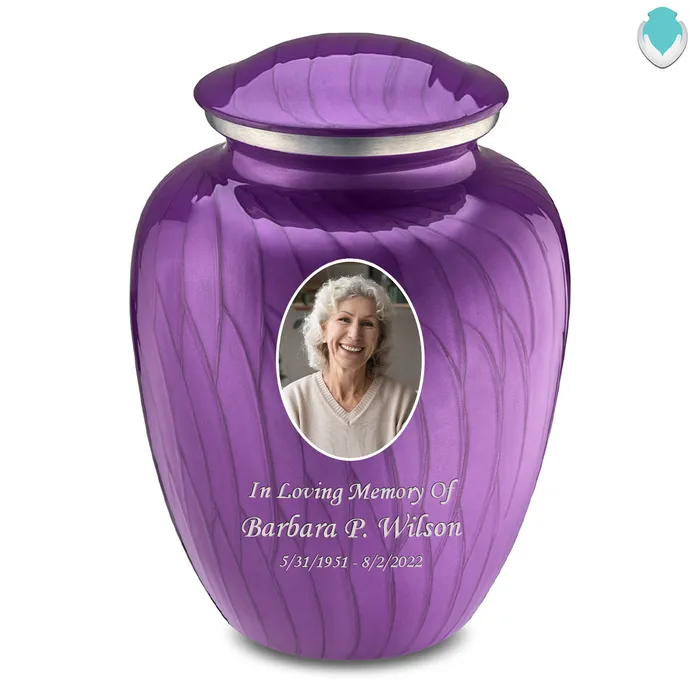 Earrings Adult Embrace Pearl Purple Portrait Cremation Urn GetUrns