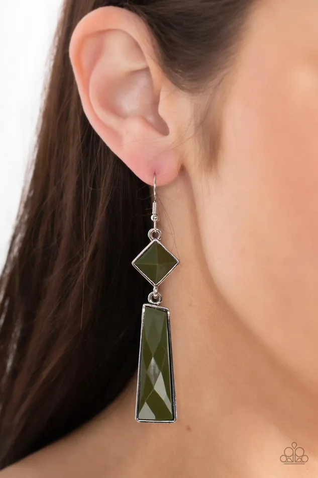 Earrings All Eyes On U Jewelry Paparazzi Accessories Hollywood Harmony Green Paparazzi Earrings