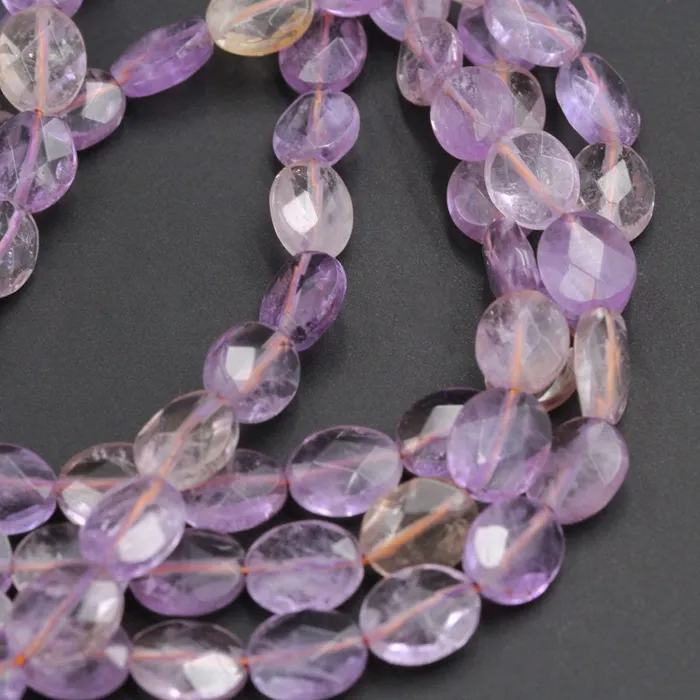 Earrings Intrinsic Trading Faceted Natural Ametrine Oval Beads 8mm Faceted Purple Amethyst Golden Citrine Gemstone Beads Good For Earrings 155 Strand