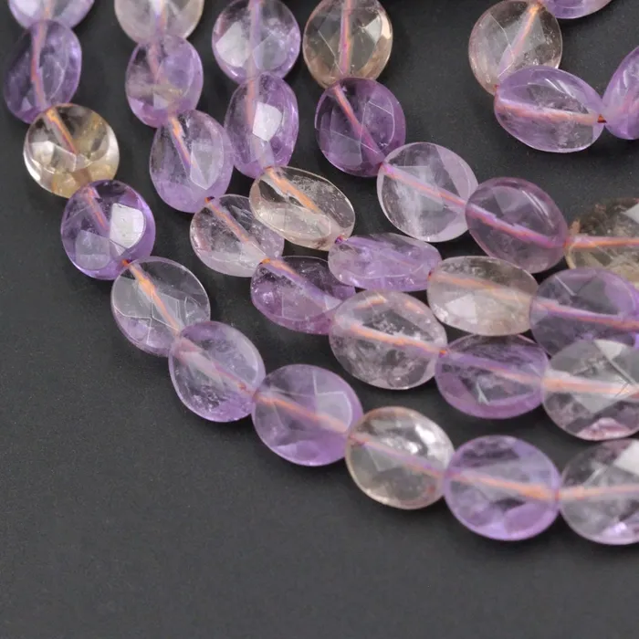 Earrings Intrinsic Trading Faceted Natural Ametrine Oval Beads 8mm Faceted Purple Amethyst Golden Citrine Gemstone Beads Good For Earrings 155 Strand