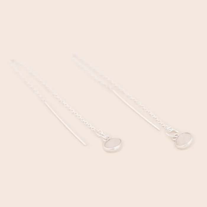 Gemlet Earrings Rainbow Moonstone Threader Earrings Gemlet Earrings Rainbow Moonstone Threader Earrings