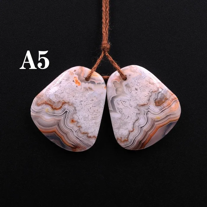 Intrinsic Trading Earrings Drilled Laguna Lace Agate Freeform Earring Matched Gemstone Cabochon Stone Bead Pair A5 Intrinsic Trading Earrings Drilled Laguna Lace Agate Freeform Earring Matched Gemstone Cabochon Stone Bead Pair A5