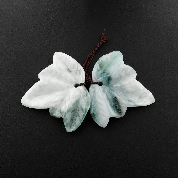 Intrinsic Trading Earrings Hand Carved Natural Burma Jade Leaf Earring Pair Drilled Gemstone Matched Beads A1 Intrinsic Trading Earrings Hand Carved Natural Burma Jade Leaf Earring Pair Drilled Gemstone Matched Beads A1