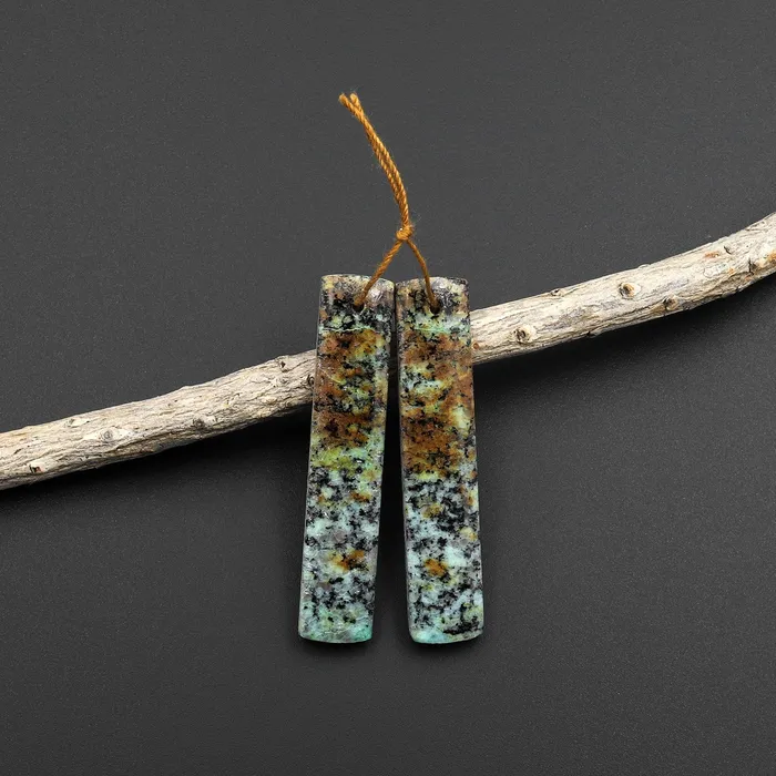 Intrinsic Trading Earrings Natural African Turquoise Earring Pair Rectangle Cabochon Cab Pair Drilled Matched Earrings Natural Stone Bead Pair A2 Intrinsic Trading Earrings Natural African Turquoise Earring Pair Rectangle Cabochon Cab Pair Drilled Matched Earrings Natural Stone Bead Pair A2