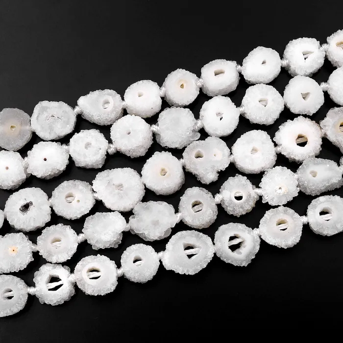 Intrinsic Trading Earrings Natural Solar Quartz Flower Slice Stalactite Flower Beads Perfect for Earrings Beads 155 Strand