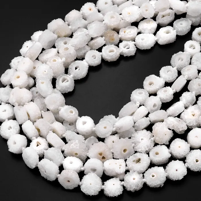 Intrinsic Trading Earrings Natural Solar Quartz Flower Slice Stalactite Flower Beads Perfect for Earrings Beads 155 Strand