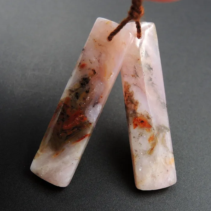 Intrinsic Trading Earrings Pink Opal Earring Pair Rectangle Cabochon Cab Pair Drilled Matched Earrings Natural Bead Pair E2747 Intrinsic Trading Earrings Pink Opal Earring Pair Rectangle Cabochon Cab Pair Drilled Matched Earrings Natural Bead Pair E2747