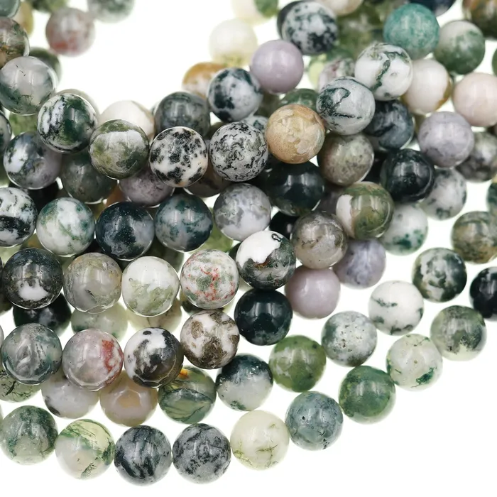Intrinsic Trading Natural Green Tree Agate 6mm 8mm 10mm Round Beads 155 Strand Necklaces