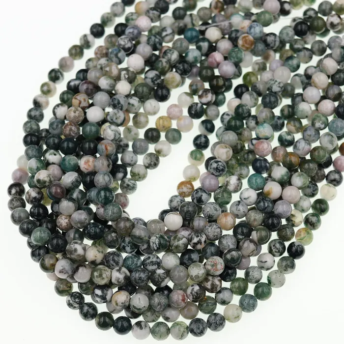 Intrinsic Trading Natural Green Tree Agate 6mm 8mm 10mm Round Beads 155 Strand Necklaces
