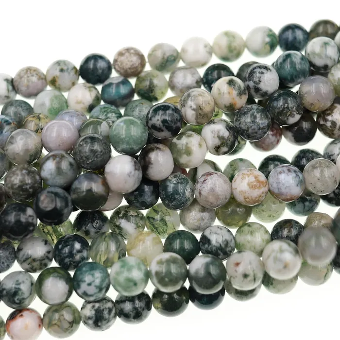 Intrinsic Trading Natural Green Tree Agate 6mm 8mm 10mm Round Beads 155 Strand Necklaces
