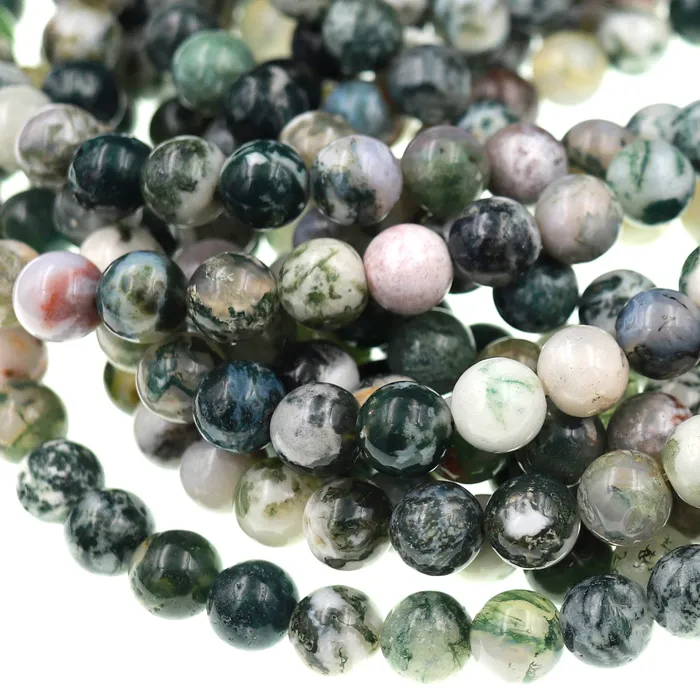 Intrinsic Trading Natural Green Tree Agate 6mm 8mm 10mm Round Beads 155 Strand Necklaces