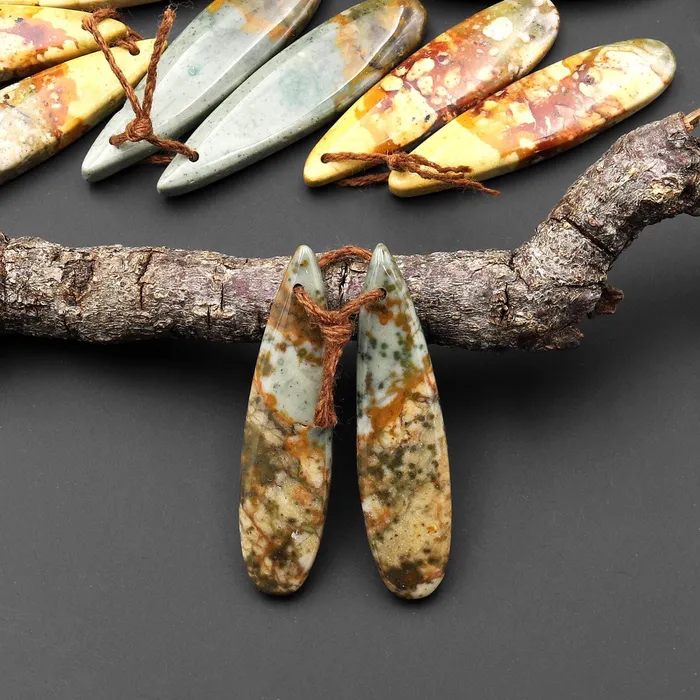 Intrinsic Trading Natural Owyhee Picture Jasper Teardrop Earring Pair Drilled Matched Gemstone Beads From Oregon A1 Earrings Intrinsic Trading Natural Owyhee Picture Jasper Teardrop Earring Pair Drilled Matched Gemstone Beads From Oregon A1 Earrings