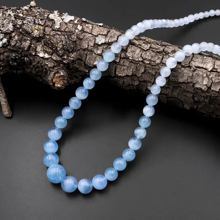 Intrinsic Trading Necklaces Graduated Natural Blue Aquamarine Round Beads 23 Long Finished Necklace Strand Intrinsic Trading Necklaces Graduated Natural Blue Aquamarine Round Beads 23 Long Finished Necklace Strand