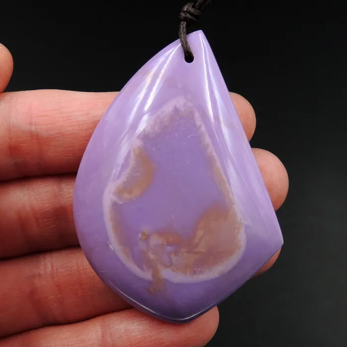 Intrinsic Trading Necklaces Natural Phosphosiderite Pendant Drilled Designer Lilac Purple Gemstone Pendant Hand Cut Cabochon Cab Freeform Irregular Pendant Bead P1672