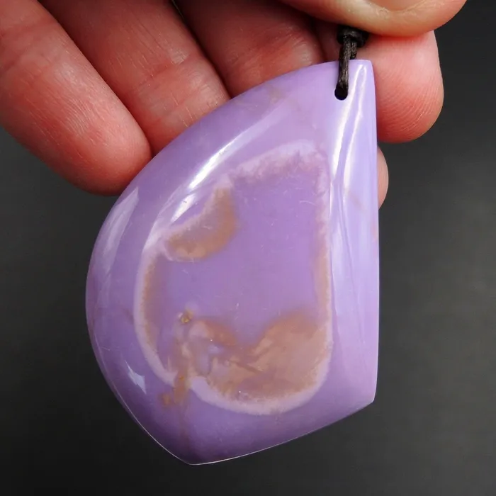 Intrinsic Trading Necklaces Natural Phosphosiderite Pendant Drilled Designer Lilac Purple Gemstone Pendant Hand Cut Cabochon Cab Freeform Irregular Pendant Bead P1672
