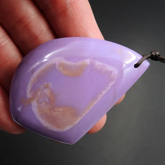 Intrinsic Trading Necklaces Natural Phosphosiderite Pendant Drilled Designer Lilac Purple Gemstone Pendant Hand Cut Cabochon Cab Freeform Irregular Pendant Bead P1672