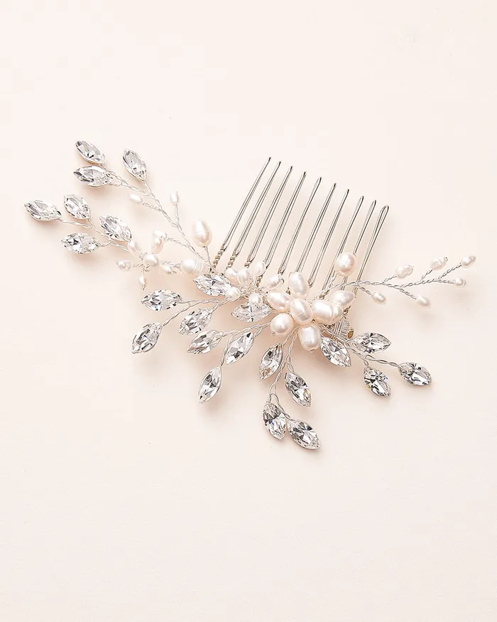Lillian Pearl Crystal Comb Dareth Colburn Earrings