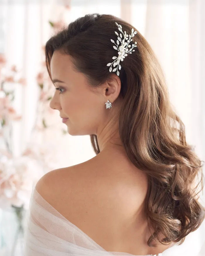 Lillian Pearl Crystal Comb Dareth Colburn Earrings