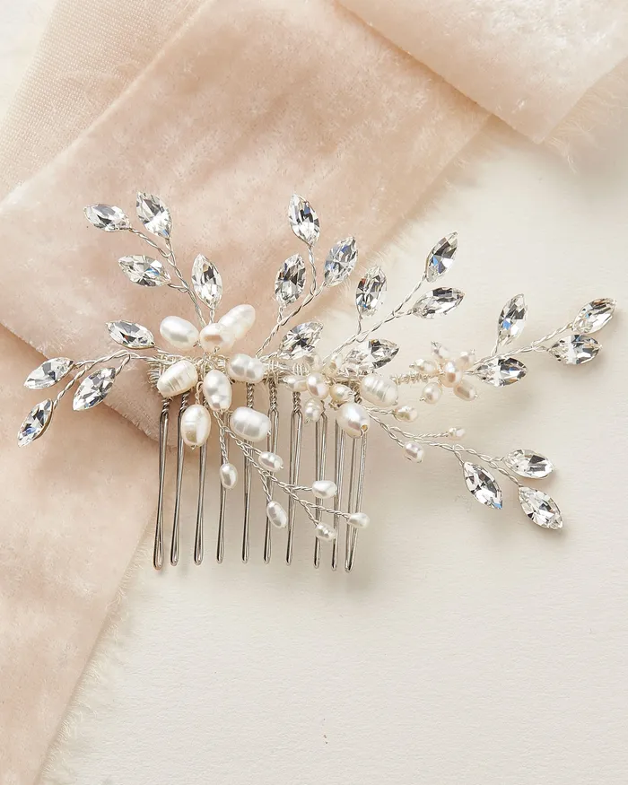 Lillian Pearl Crystal Comb Dareth Colburn Earrings