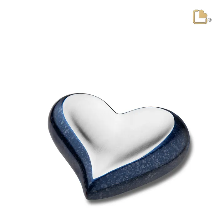 LoveUrns Necklaces Heart Speckled Indigo Cremation Urn