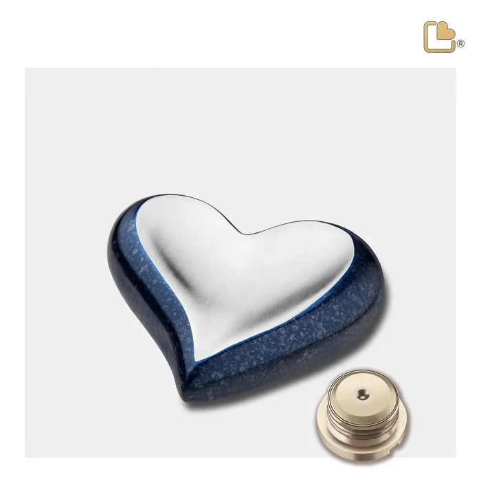 LoveUrns Necklaces Heart Speckled Indigo Cremation Urn