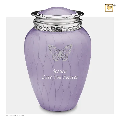 LoveUrns Rings Adult Blessing Pearl Lavender Silver Cremation Urn